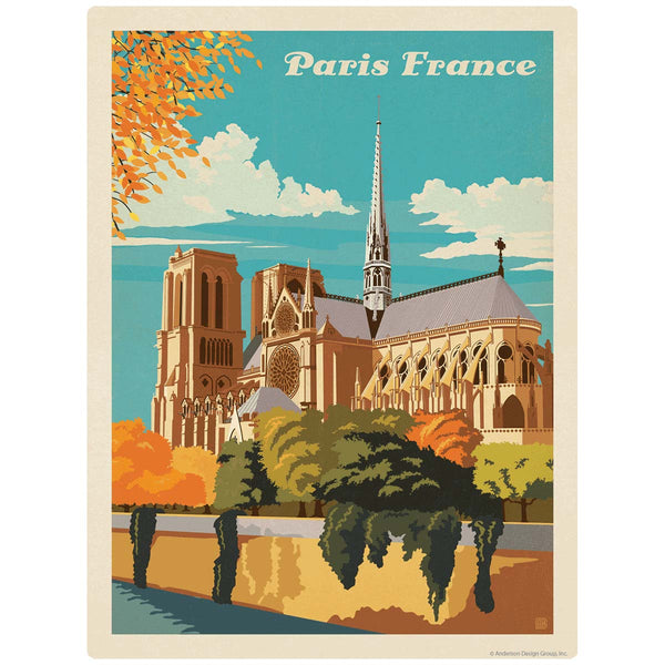 Paris France Notre Dame Cathedral Vinyl Sticker