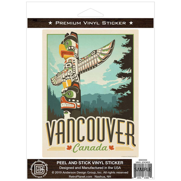 Vancouver Canada Totem Pole Vinyl Sticker