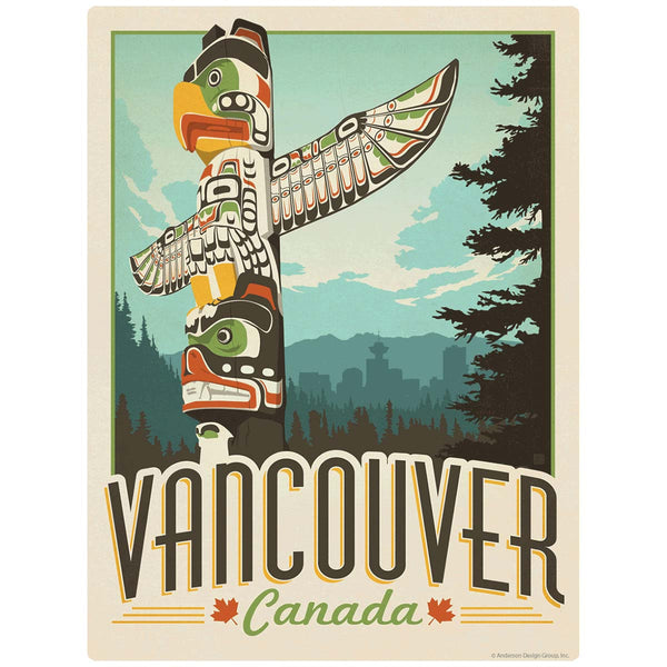 Vancouver Canada Totem Pole Vinyl Sticker