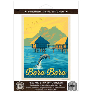 Bora Bora French Polynesia Dolphin Vinyl Sticker