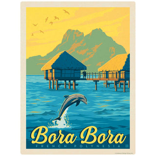 Bora Bora French Polynesia Dolphin Vinyl Sticker