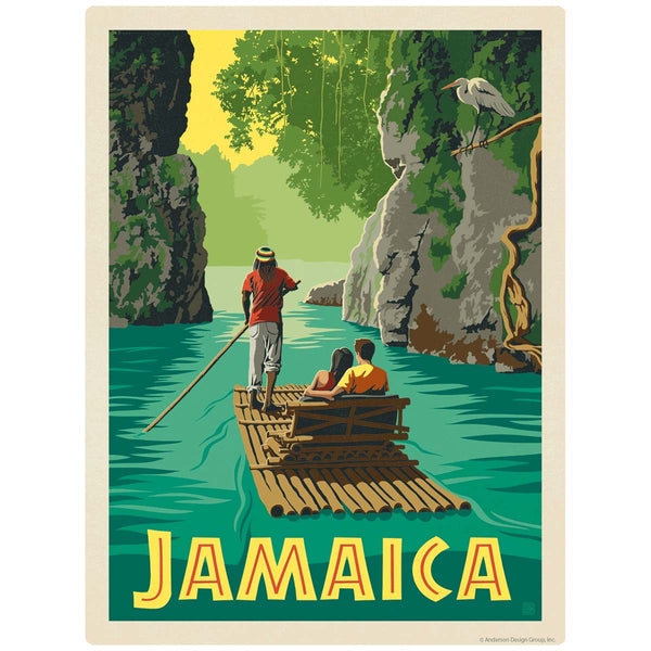 Jamaica Bamboo River Raft Vinyl Sticker