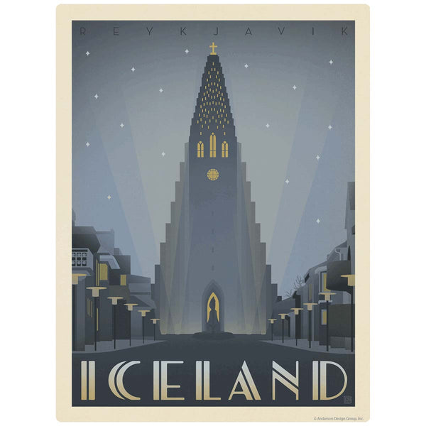 Reykjavik Iceland Church of Hallgrimskirkja Vinyl Sticker