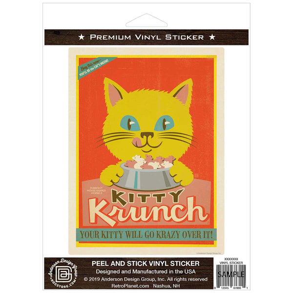 Kitty Krunch Cat Food Ad Vinyl Sticker