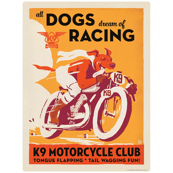 K9 Motorcycle Club Racing Dogs Vinyl Sticker