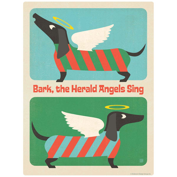 Bark The Herald Angels Sing Holiday Dog Vinyl Sticker