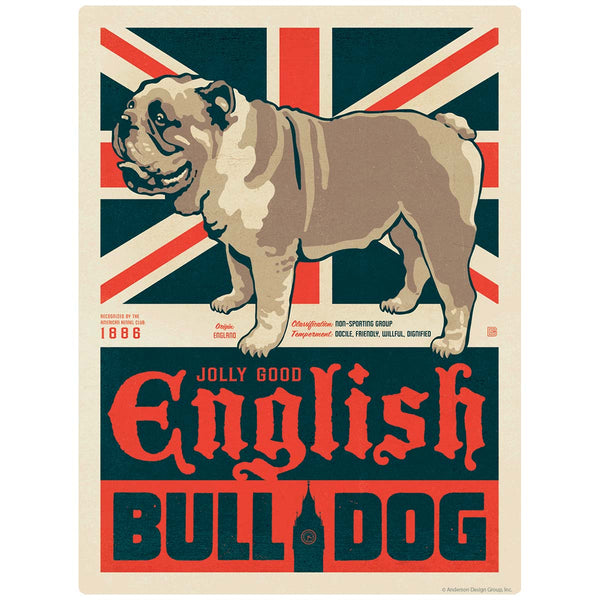 English Bulldog Facts Vinyl Sticker