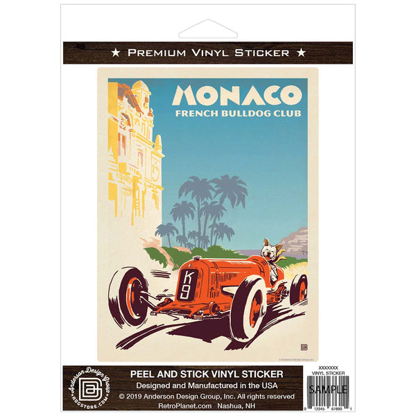 Monaco French Bulldog Club Racing Vinyl Sticker
