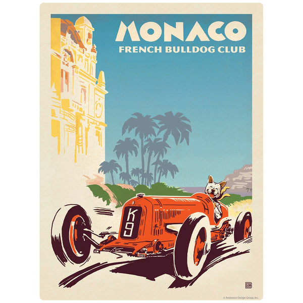 Monaco French Bulldog Club Racing Vinyl Sticker