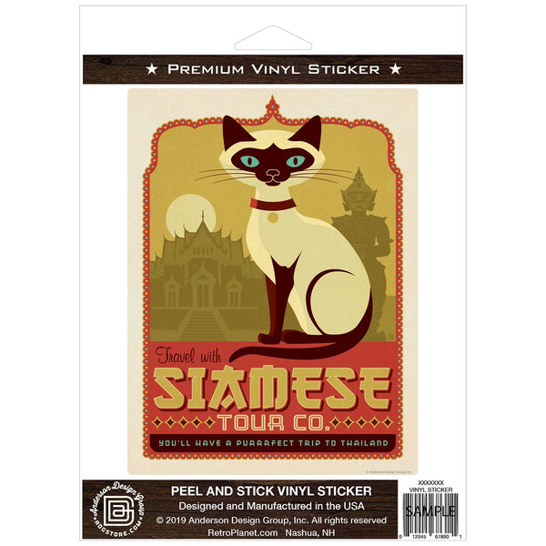 Siamese Cat Travel Vinyl Sticker
