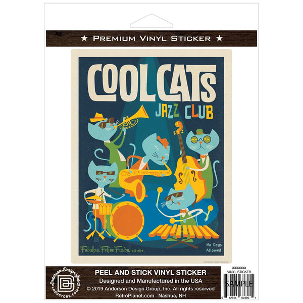 Cool Cats Jazz Club Vinyl Sticker