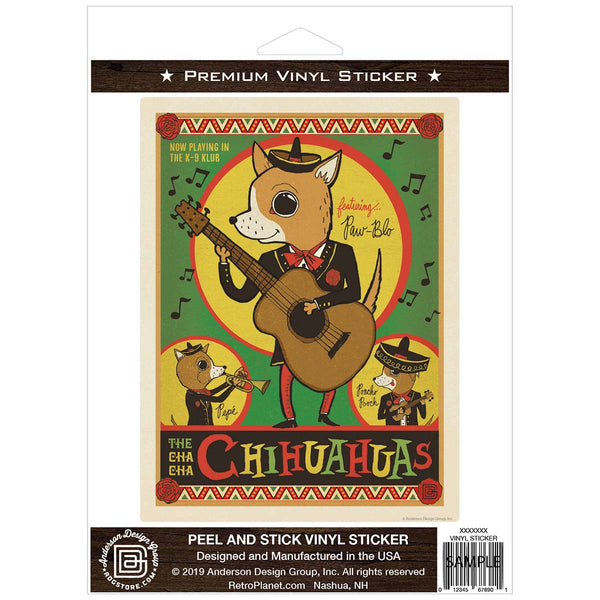 Cha Cha Chihuahuas Dog Vinyl Sticker