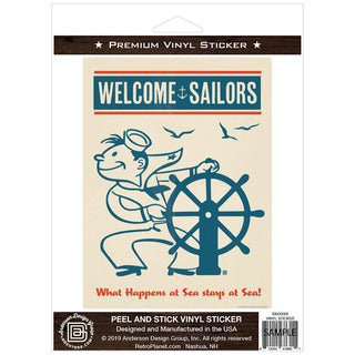 Welcome Sailors Nautical Navy Vinyl Sticker