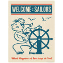 Welcome Sailors Nautical Navy Vinyl Sticker