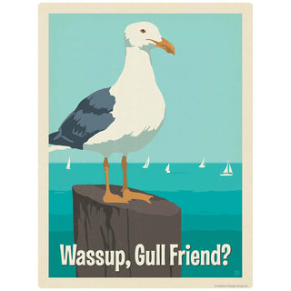 Wassup Gull Friend Seagull Vinyl Sticker