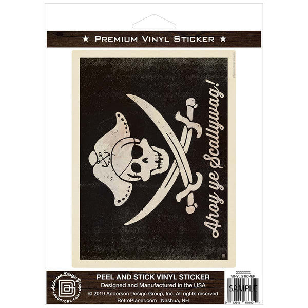 Pirate Flag Ahoy Ye Scallywag Vinyl Sticker