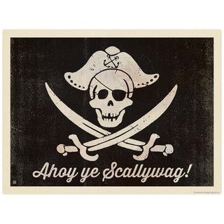 Pirate Flag Ahoy Ye Scallywag Vinyl Sticker