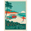 Surfs Up Beach Woodie Wagon Vinyl Sticker
