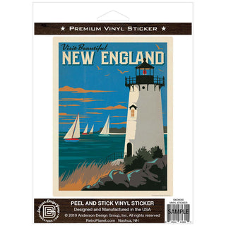 New England Lighthouse Vinyl Sticker