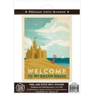 Sand Castle Welcome To My Dream House Vinyl Sticker