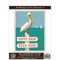 Happy Hour Pelican Vinyl Sticker