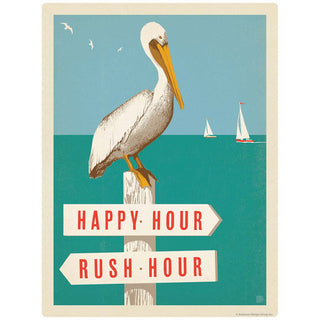 Happy Hour Pelican Vinyl Sticker