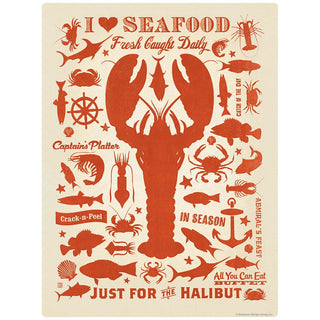 I Love Seafood Lobster Vinyl Sticker