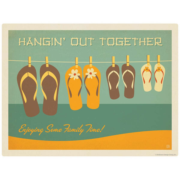 Flip Flops Hangin Out Beach Vinyl Sticker