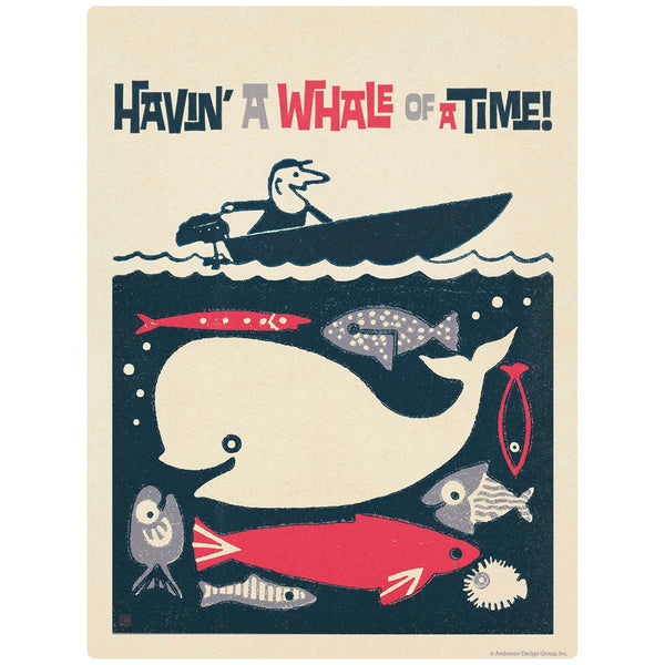 Havin A Whale Of A Time Vinyl Sticker