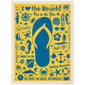 I Love the Beach Flip Flop Vinyl Sticker