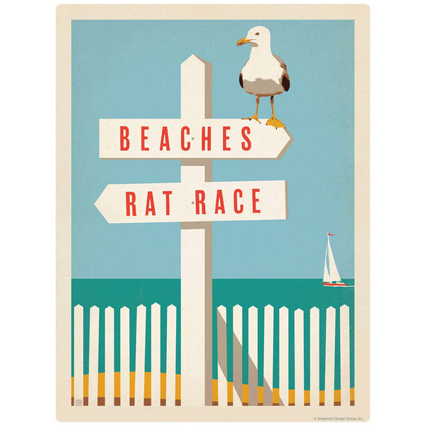Beaches Rat Race Seagull Vinyl Sticker
