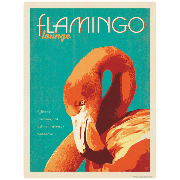Flamingo Lounge Tropical Bird Vinyl Sticker