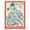 Seafood Buffet Sailor Vinyl Sticker