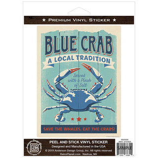 Blue Crab Served Vinyl Sticker