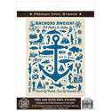 Anchors Away Nautical Fishing Vinyl Sticker