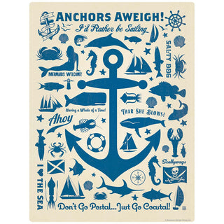 Anchors Away Nautical Fishing Vinyl Sticker