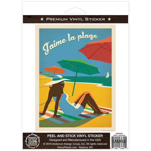 Jaime La Plaige Love the Beach Vinyl Sticker