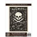 Ahoy Matey Pirate Pattern Vinyl Sticker