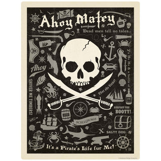 Ahoy Matey Pirate Pattern Vinyl Sticker