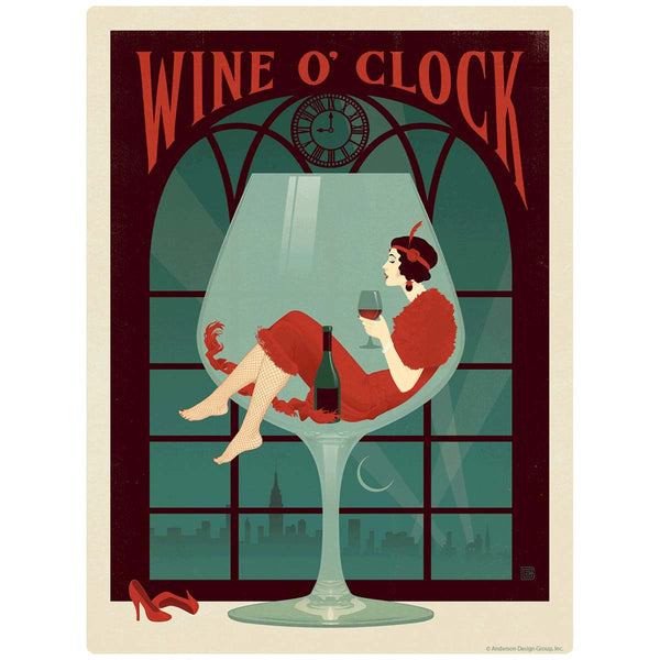 Wine O Clock Vinyl Sticker