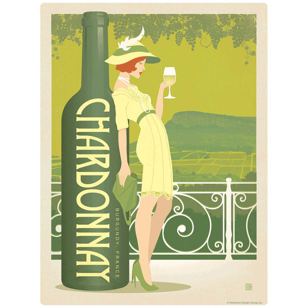 Chardonay Burgundy France Wine Vinyl Sticker