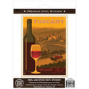 Tuscany Italy Vintage Red Wine Vinyl Sticker