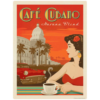 Cafe Cubano Havana Blend Coffee Vinyl Sticker