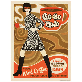 Mod Coffee Go Go Mojo Vinyl Sticker