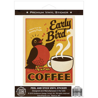 Early Bird Coffee Vinyl Sticker