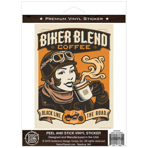 Biker Blend Coffee Vinyl Sticker