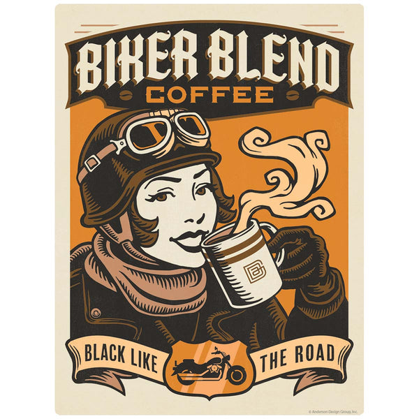 Biker Blend Coffee Vinyl Sticker