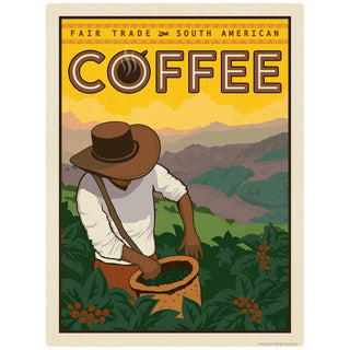 South American Coffee Fair Trade Vinyl Sticker