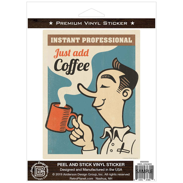 Instant Professional Coffee Vinyl Sticker