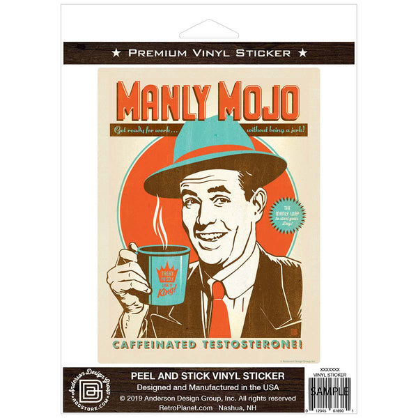 Manly Mojo Coffee Vinyl Sticker